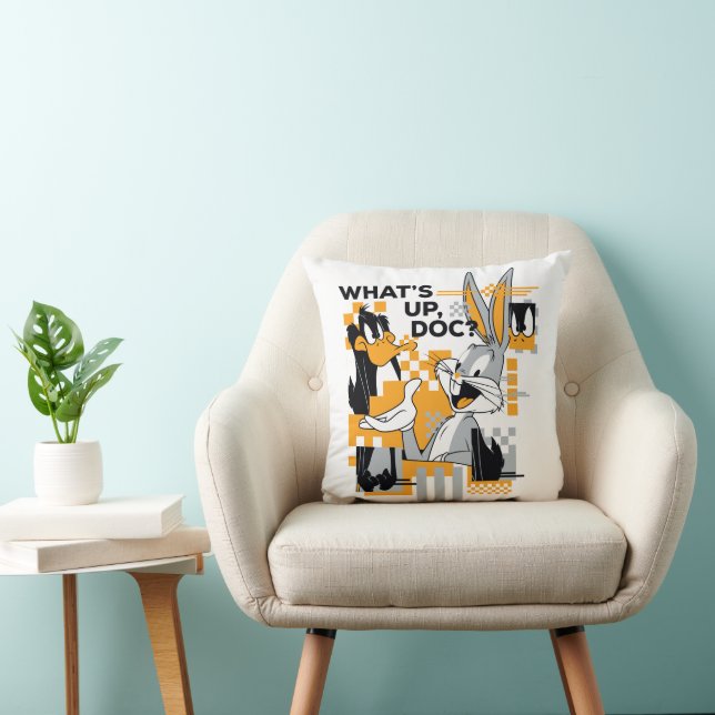 DAFFY DUCK™ & BUGS BUNNY™ Glitch Throw Pillow (Chair)