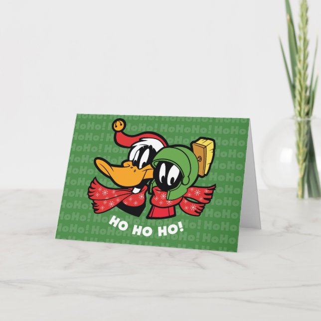 DAFFY DUCK™ & MARVIN MARTIAN™ "Ho Ho Ho!" Holiday Card (Front)