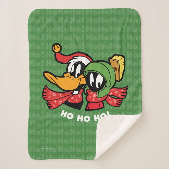 DAFFY DUCK™ & MARVIN MARTIAN™ "Ho Ho Ho!" Sherpa Blanket (Front)