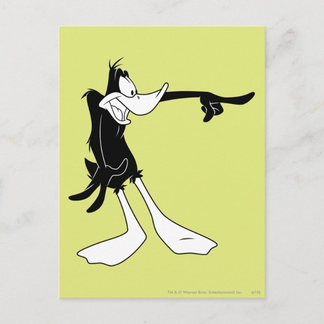 DAFFY DUCK™ Shocked and Pointing Postcard (Front)