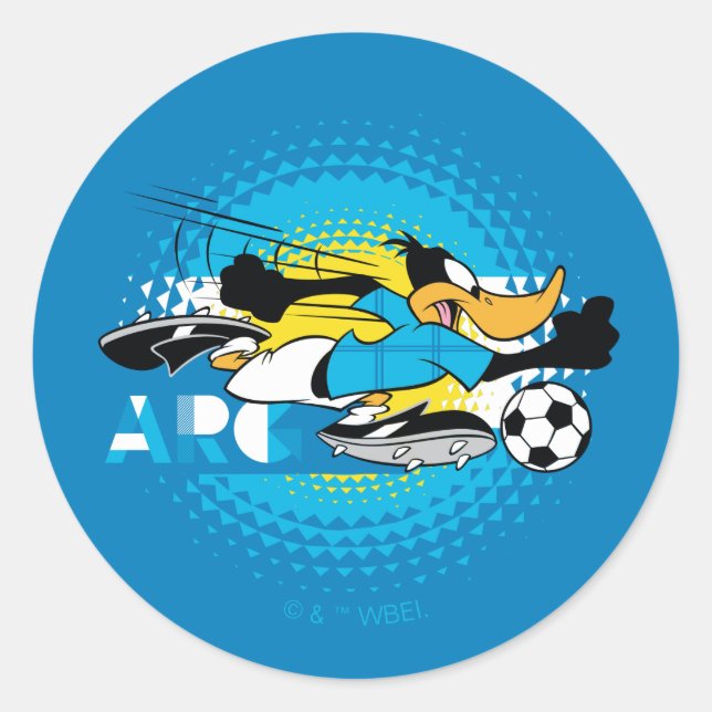 DAFFY DUCK™ Team Argentina Soccer Graphic Classic Round Sticker (Front)
