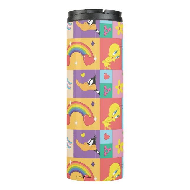 DAFFY DUCK™ & TWEETY™ - Pride Pattern Thermal Tumbler (Back)
