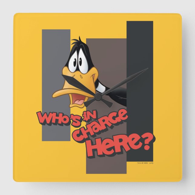DAFFY DUCK™ "Who's In Charge Here" Square Wall Clock (Front)