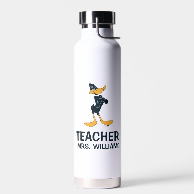 DAFFY DUCK™ with Arms Crossed Teacher Water Bottle (Left)