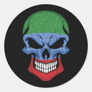 Dagestan Smiling Skull Flag Classic Round Sticker