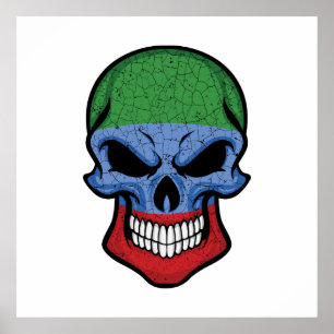 Dagestan Smiling Skull Flag Poster