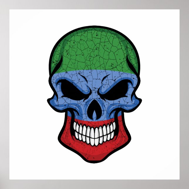 Dagestan Smiling Skull Flag  Poster (Front)