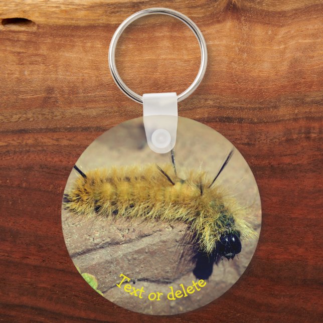 Dagger Moth Caterpillar Nature Personalized Keychain (Front)