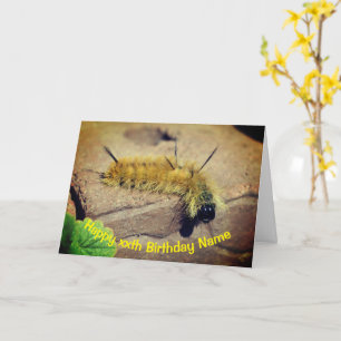 Dagger Moth Caterpillar Personalized Birthday  Card