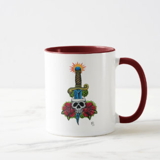 Dagger, Skull, and Roses Mug