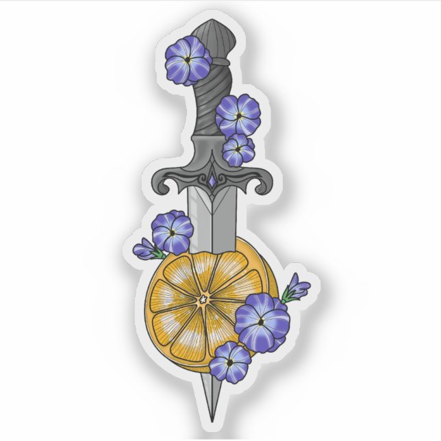 Dagger with orange and violets Fourth Wing (Front)