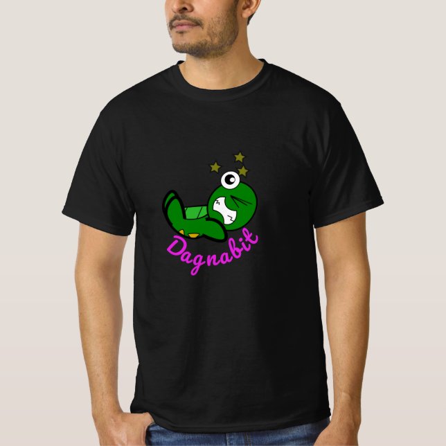 Dagnabit” Funny Cartoon Frog Design T-Shirt (Front)