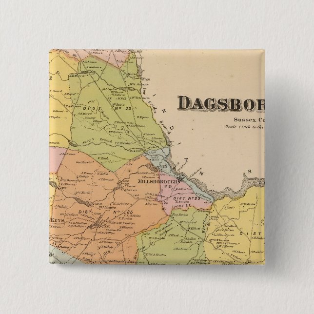 Dagsborough 2 Inch Square Button (Front)