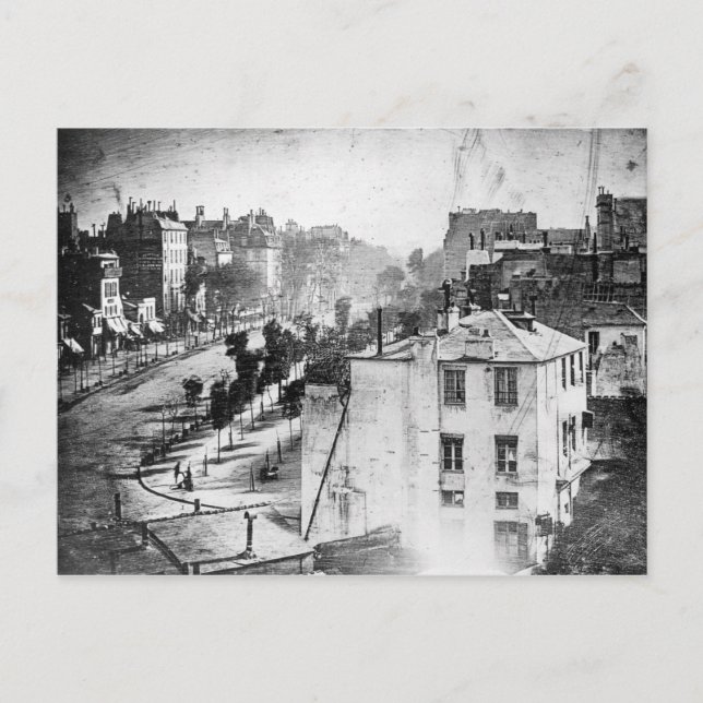 Daguerre Boulevard du Temple First Photograph Postcard (Front)