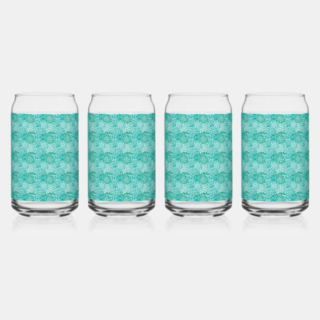 dahila grace floral pattern can glass (Front)