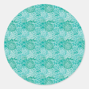 dahila grace floral pattern classic round sticker