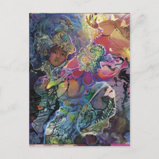 Dahlia and Butterflies*** Postcard