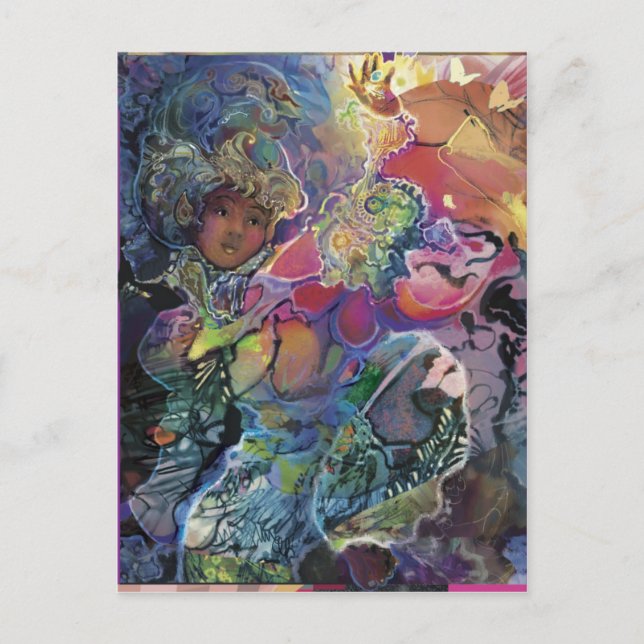 Dahlia and Butterflies*** Postcard (Front)