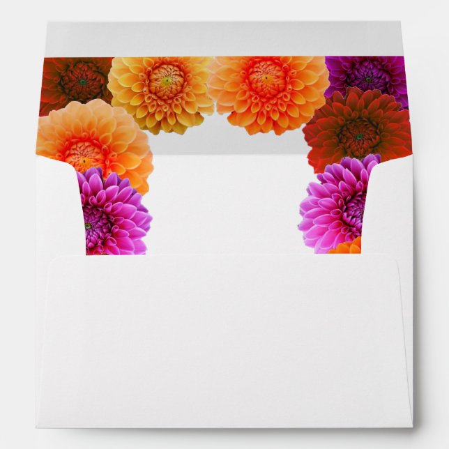 Dahlia Autumn Floral Wedding Envelope (Back (Bottom))