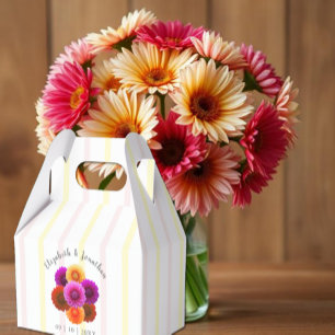 Dahlia Autumn Floral Wedding Favor Box