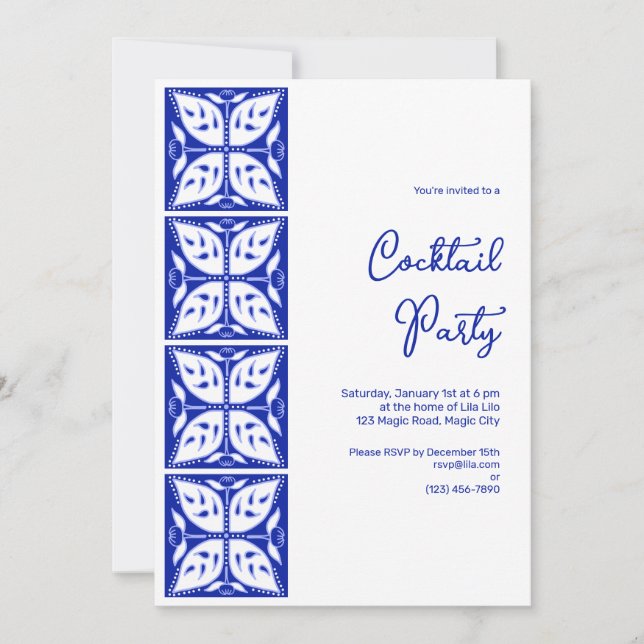 Dahlia Buds Personalized Party Invitation (Front)