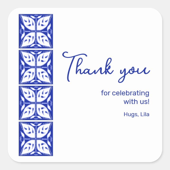 Dahlia Buds Personalized Party Stickers (Front)
