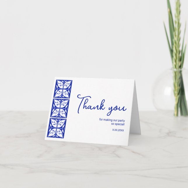 Dahlia Buds Personalized Party Thank You Card (Front)