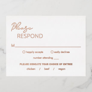 Dahlia Contemporary Modern Wedding RSVP Card