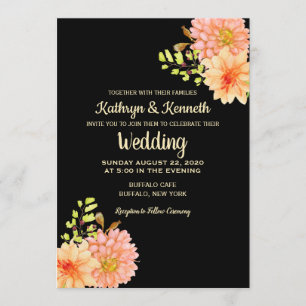 Dahlia & Daisy Spring Country Wedding Invitation