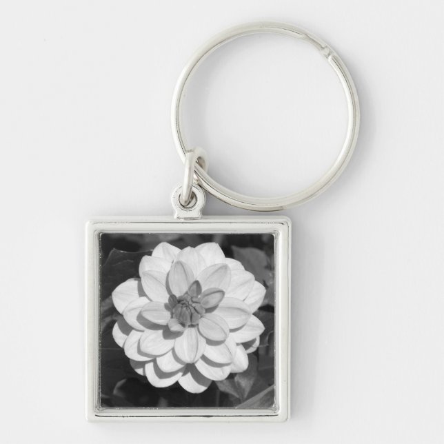 Dahlia 'David Howard' B&W Keychain (Front)