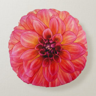 Dahlia Denise Round Pillow