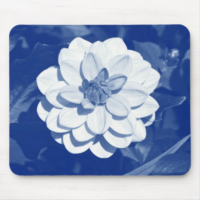Dahlia - Digital Cyanotype Mouse Pad (Front)