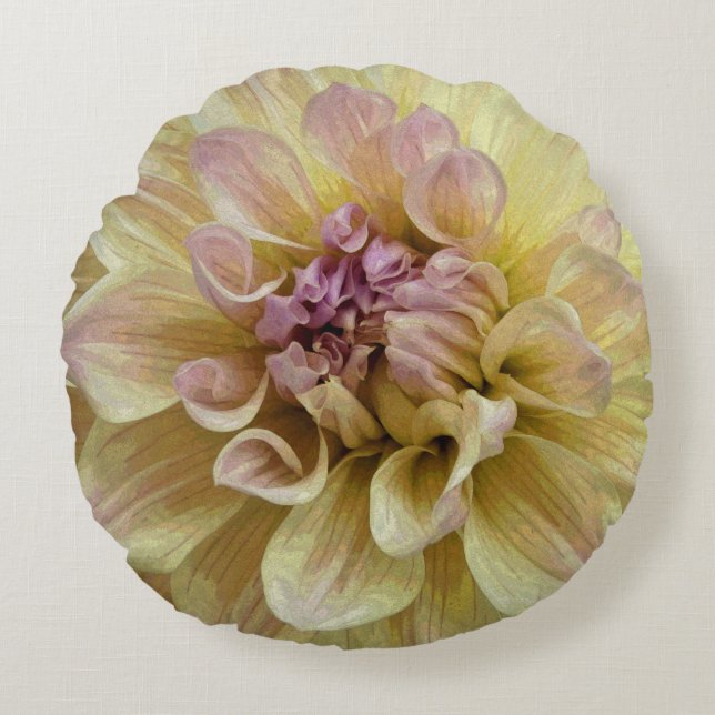 Dahlia Donna Round Pillow (Front)