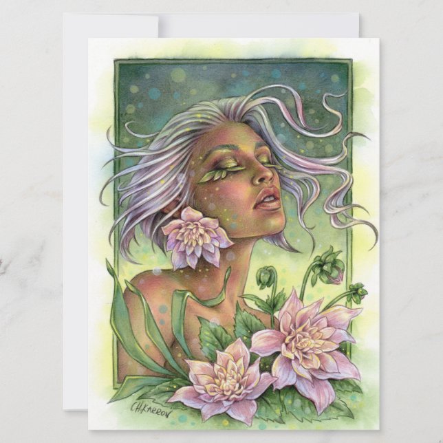 Dahlia Fantasy Flower Fae Enchantress Art Card (Front)