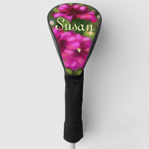Dahlia Floral Flower Flowers Magenta Personalized Golf Head Cover