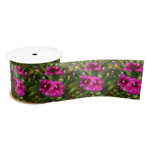 Dahlia Floral Garden Flower Flowers Magenta Satin Ribbon