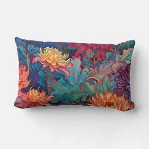 Dahlia Floral Tapestry Lumbar Pillow