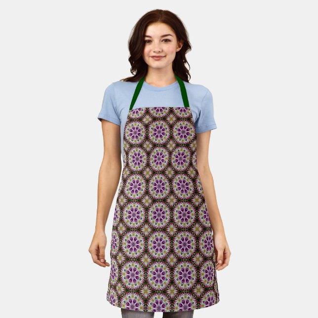 Dahlia Flower Abstract Pattern     Apron (Worn)