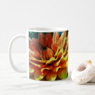 Dahlia Flower Art Personalized Coffee Mug