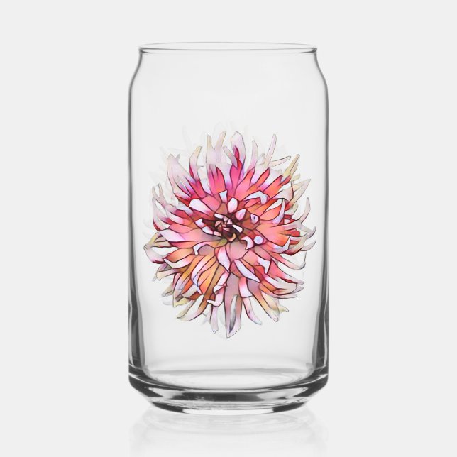 DAHLIA FLOWER CAN GLASS (Front)