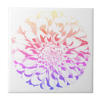 Dahlia flower ceramic tile - violet tones