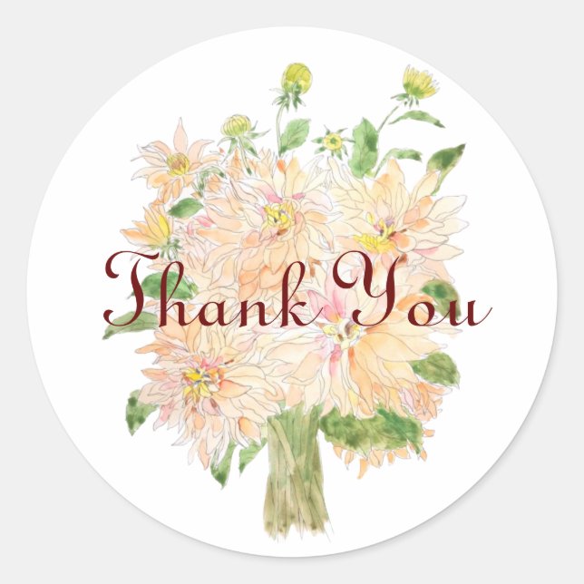 dahlia flower classic round sticker  (Front)