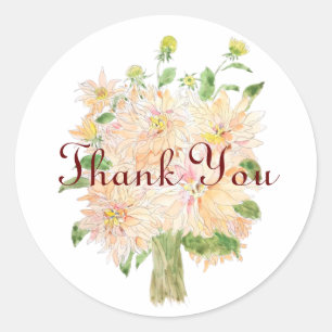 dahlia flower classic round sticker 