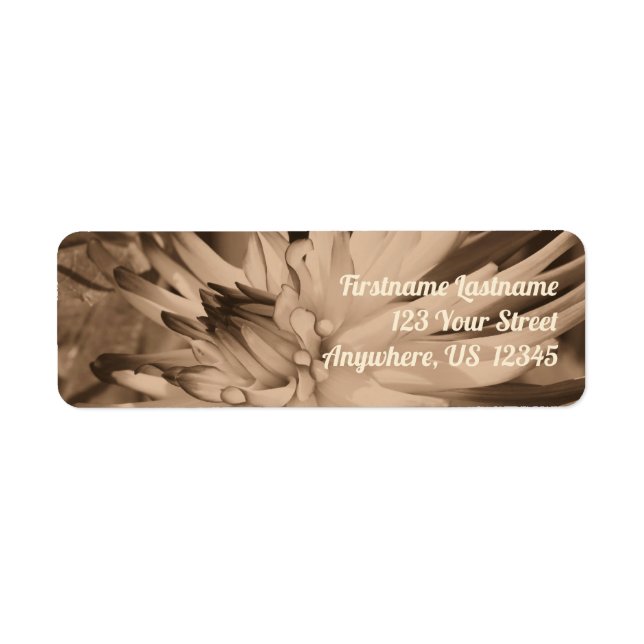 Dahlia Flower Close Up In Sepia Address (Front)