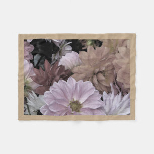 Dahlia Flower Garden Abstract Fleece Blanket
