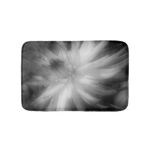 Dahlia Flower In Black And White Bath Mat