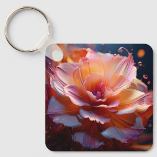 Dahlia Flower Keychain