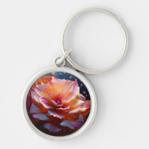 Dahlia Flower Keychain