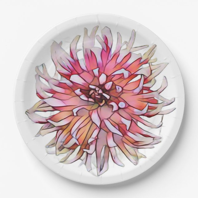 DAHLIA FLOWER PAPER PLATE (Front)