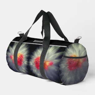 Dahlia Flower Partial Colour Personalized Duffle Bag